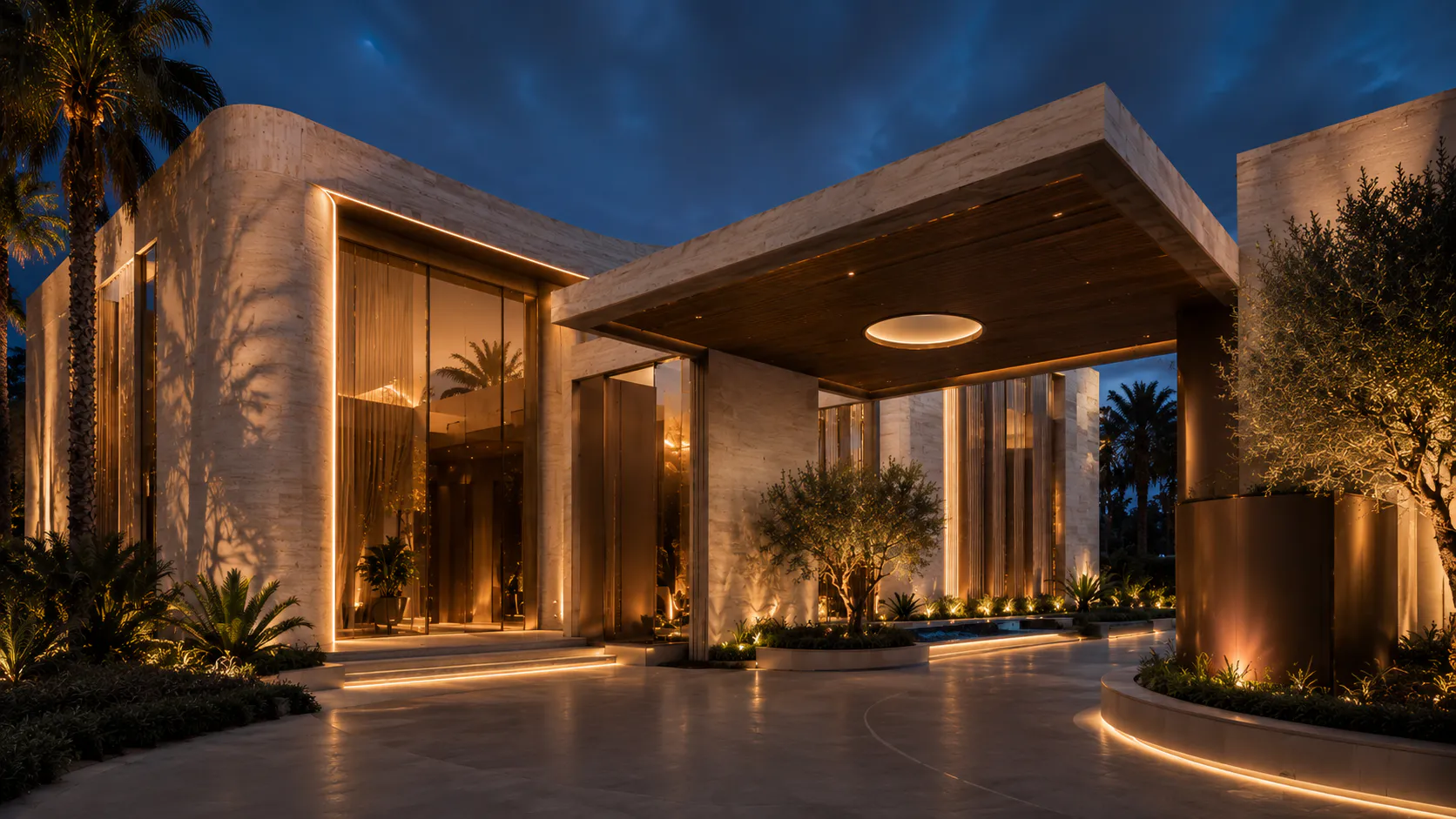 ÉLANE Dental House at night